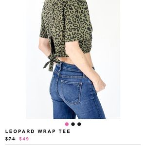 Leopard print crop top criss cross with open back
